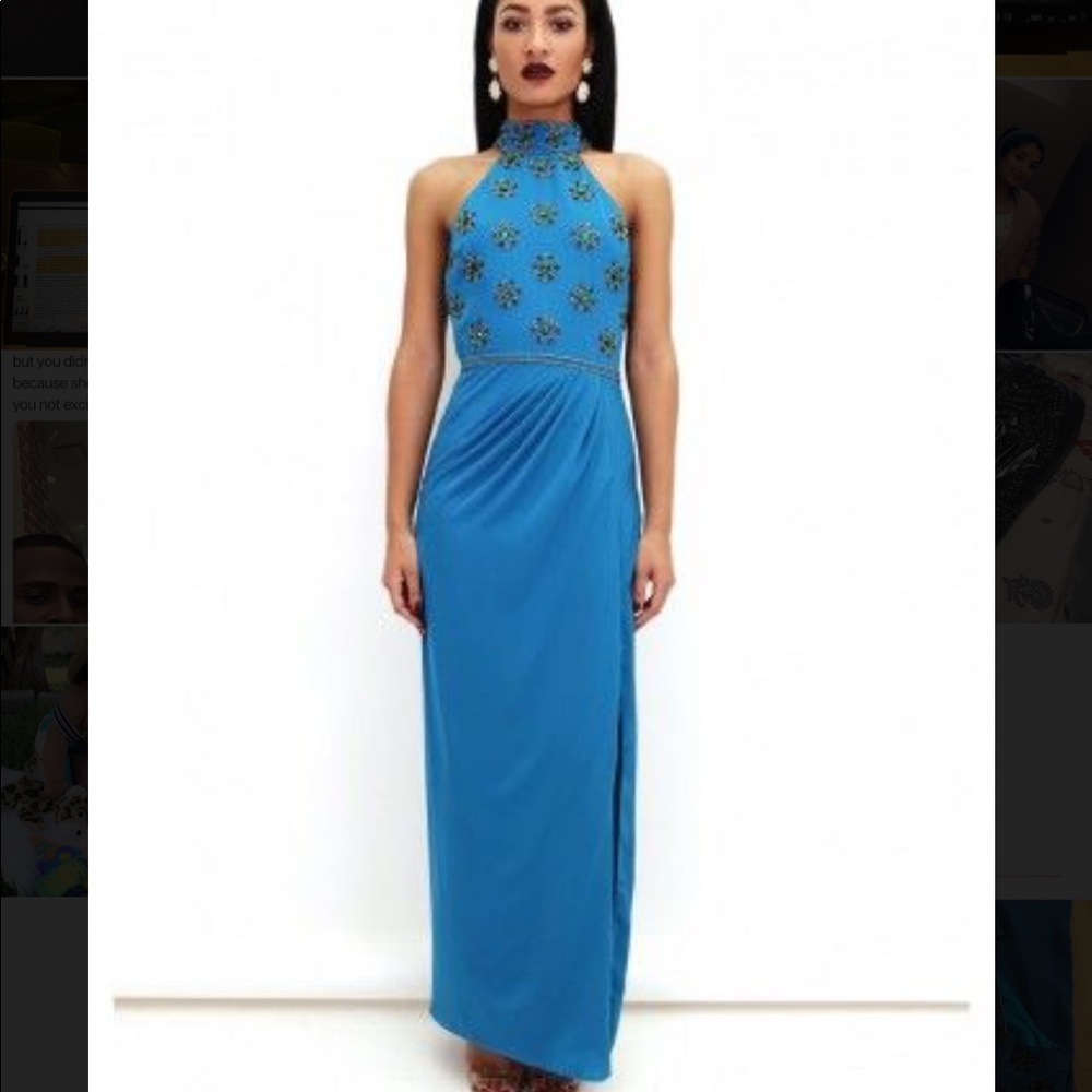 Virgo’s Lounge Peggy Dress teal & beaded prom